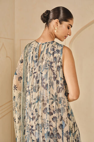 Turaya Printed Bemberg Sharara Set - Beige, Beige, image 4